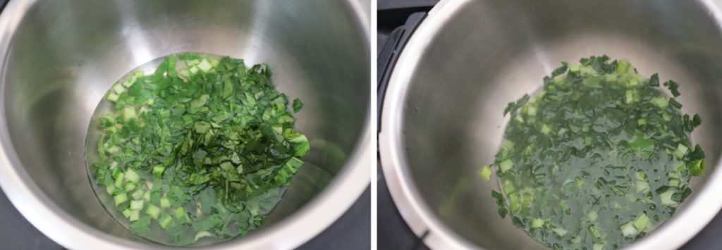 ホットクックで離乳食：小松菜卵スープの作り方