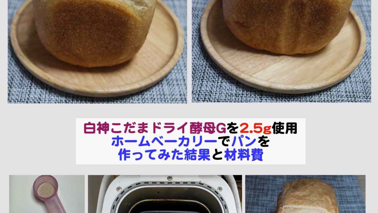 白神こだまドライ酵母を2.5gだけ使ってホームベーカリーでパンを作ってみた結果は？ - kochan_blog : 生涯挑戦 !