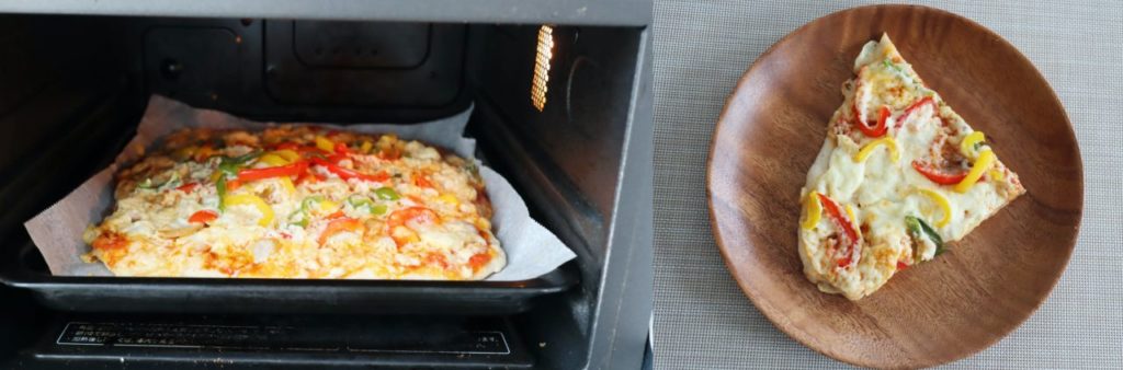 玉ねぎ発酵あん使用自家製ピザソースを使ったタケノコとアンチョビのピザの出来上がりと味
