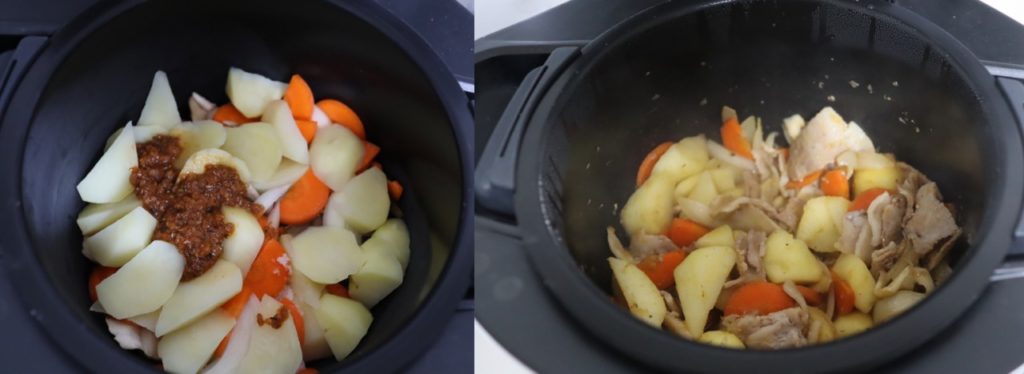 豚バラ肉とじゃがいもと野菜のヤンニョム炒めのレシピ