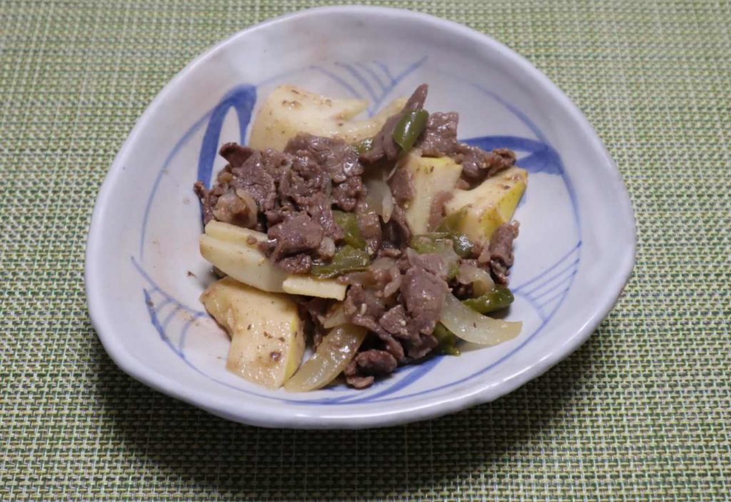 ■ホットクックで作る牛肉ととタケノコの味噌炒めの出来上がりと味