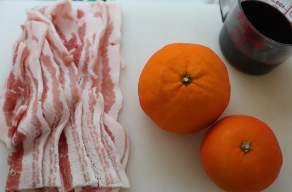 豚バラ肉のオレンジグリルの材料