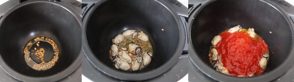 生パスタリングイネを使った牡蠣とブロッコリーのトマトソースパスタのレシピ