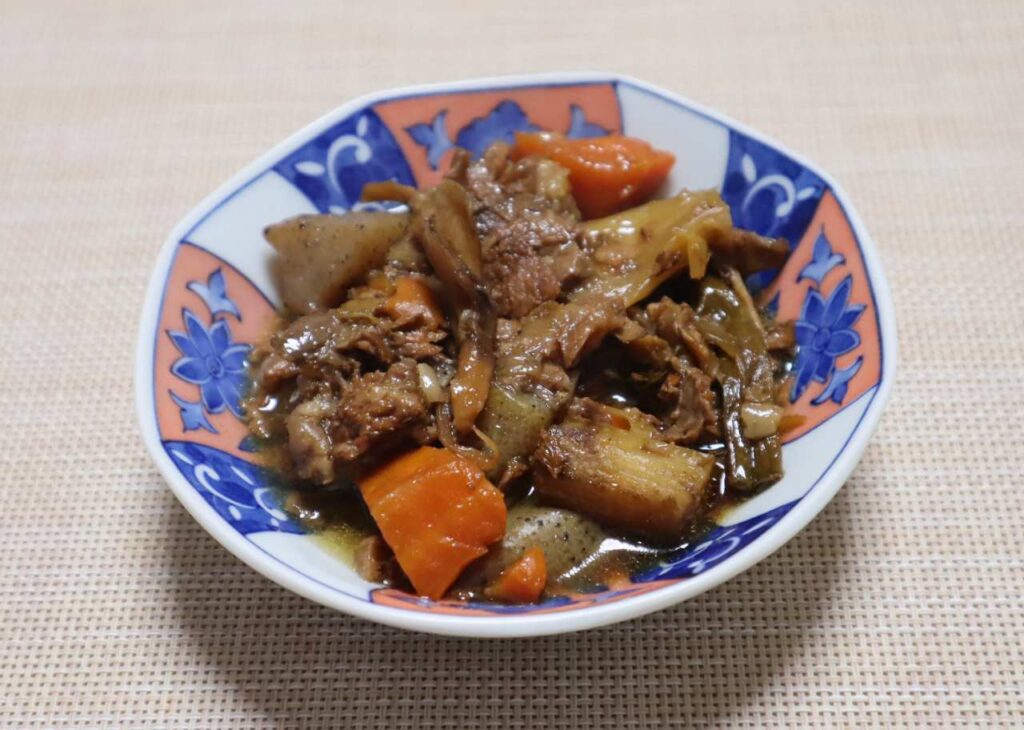 ホットクックで作る牛すじ肉の醤油煮込みの出来上がりと味