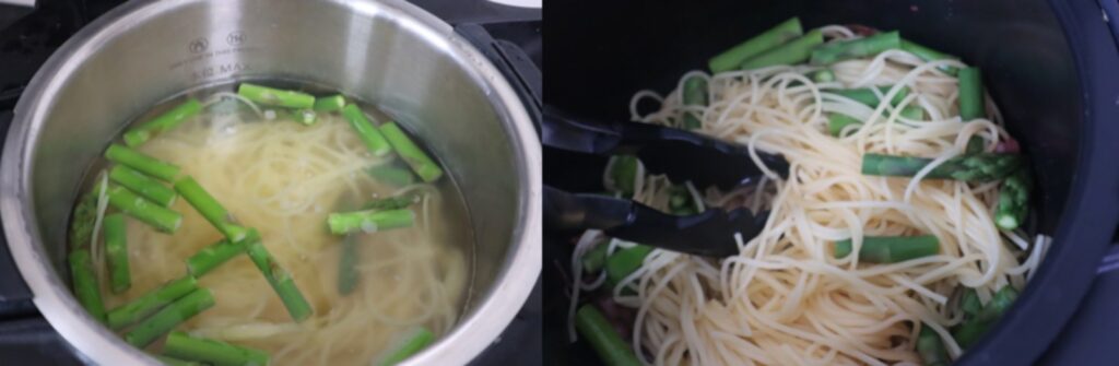 ホタルイカとアスパラとミニトマトのバター醤油パスタのレシピ