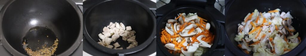鶏もも肉とキャベツときのこの塩炒めのレシピ