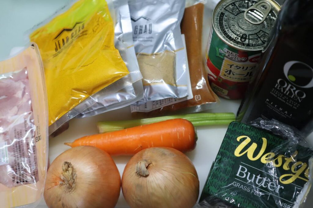 バターチキンカレーの材料