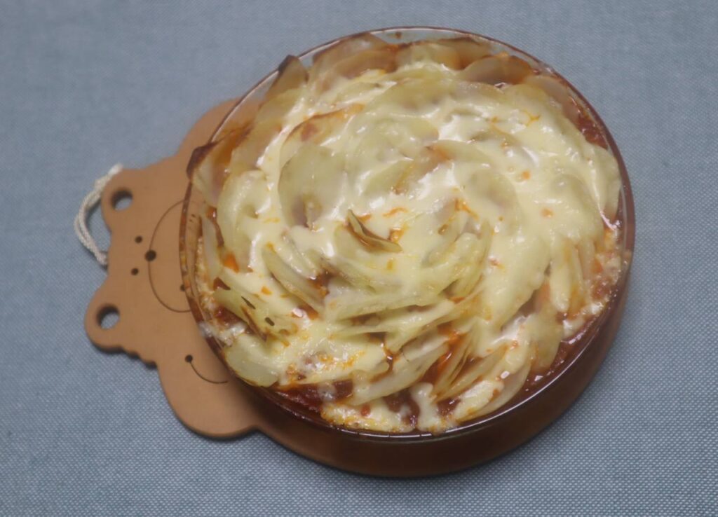 ポテトフラワーラザニアの出来上がりと味