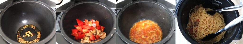 蟹缶とトマトとマッシュルームの冷製ペペロンチーノのレシピ